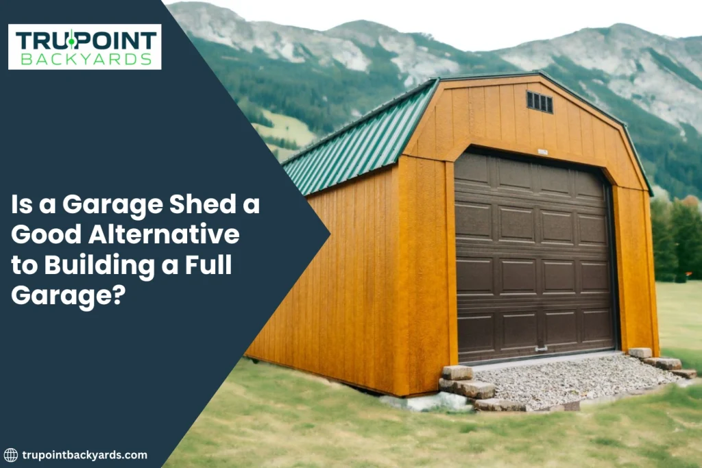 a brown garage shed